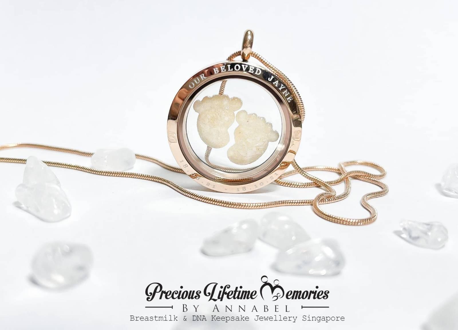 Cremation Ashes Mighty Feet Glass Locket