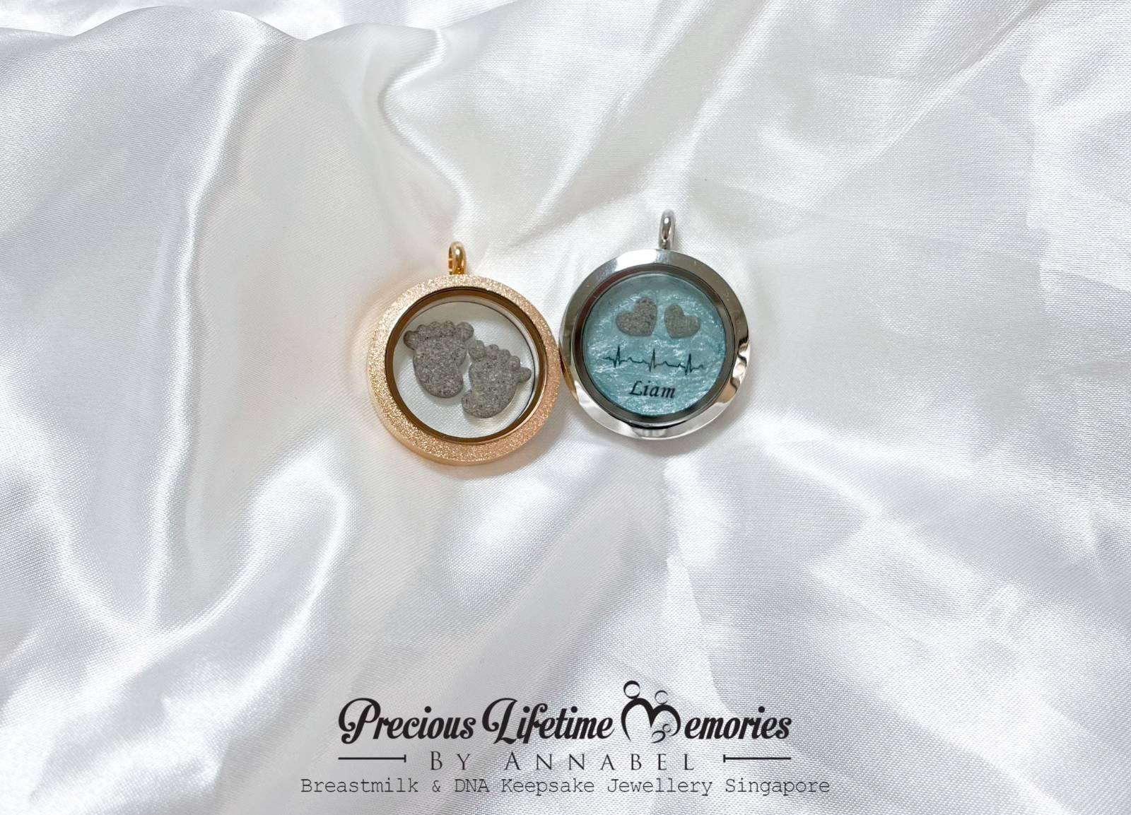 Cremation Ashes Mighty Feet Glass Locket