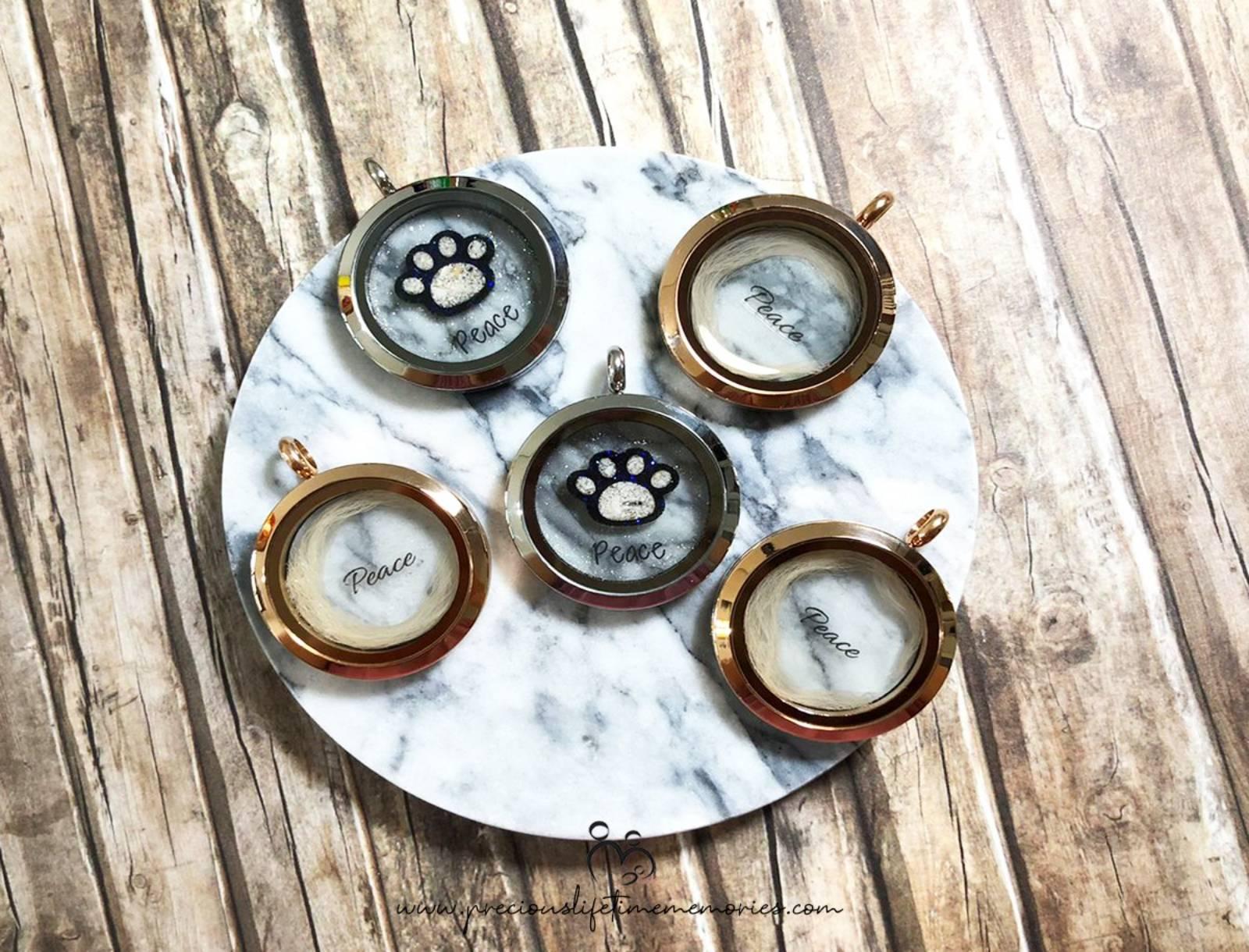 Pet Cremation Paw Ashes Glass Locket