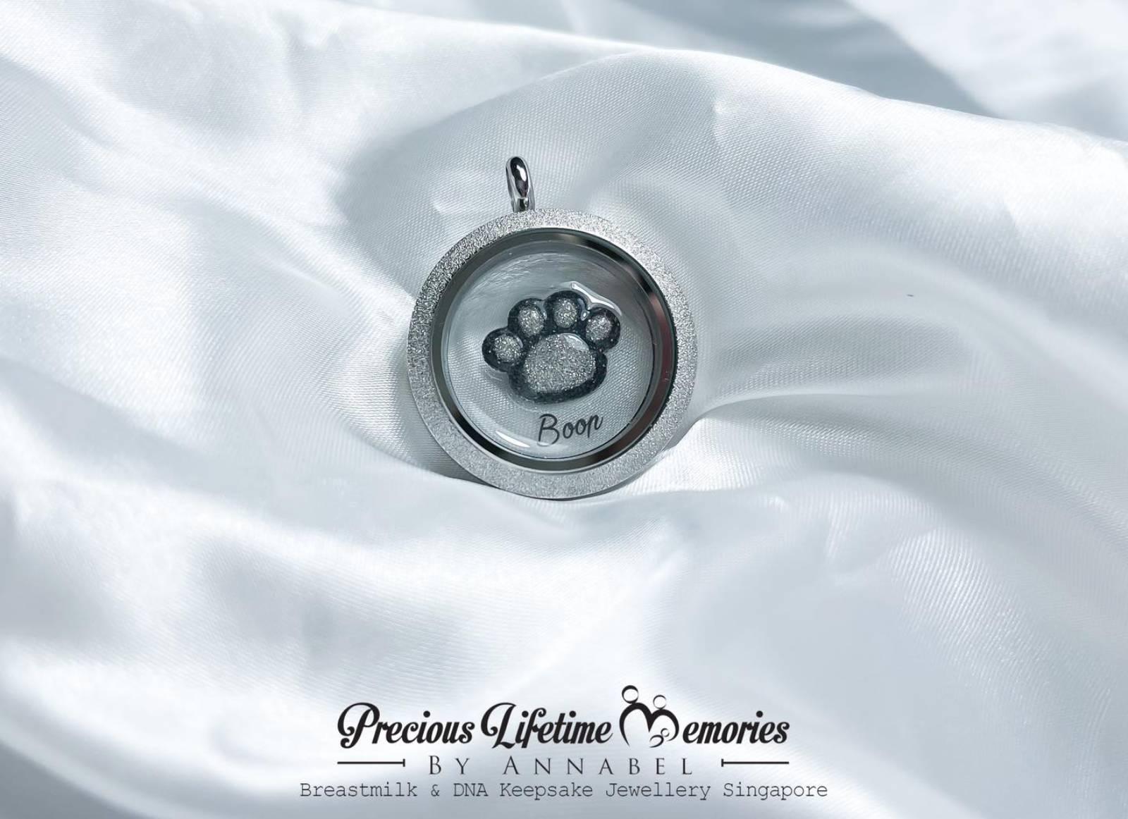Pet Cremation Paw Ashes Glass Locket