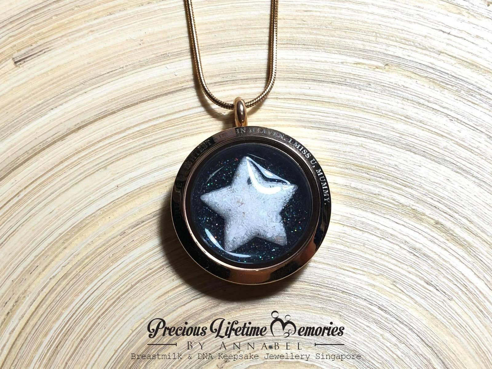Memorial Cremation Mighty Star Ashes Glass Locket