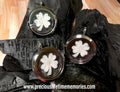 Memorial Cremation Ashes Clover Leaf Glass Locket