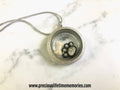 Memorial Cremation Floating Paw Ashes And Bone Glass Locket