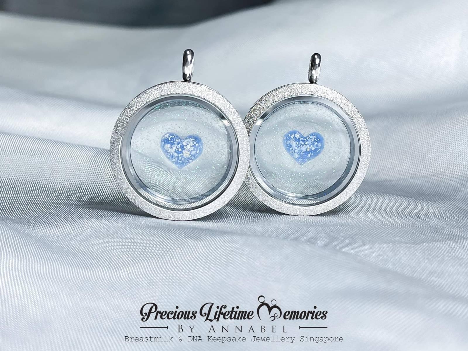 Memorial Cremation Heart Ash Resin Birthstone Glass Locket