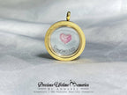 Memorial Cremation Heart Ash Resin Birthstone Glass Locket