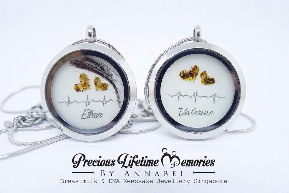 Triple Inclusion Heartbeat Glass Locket