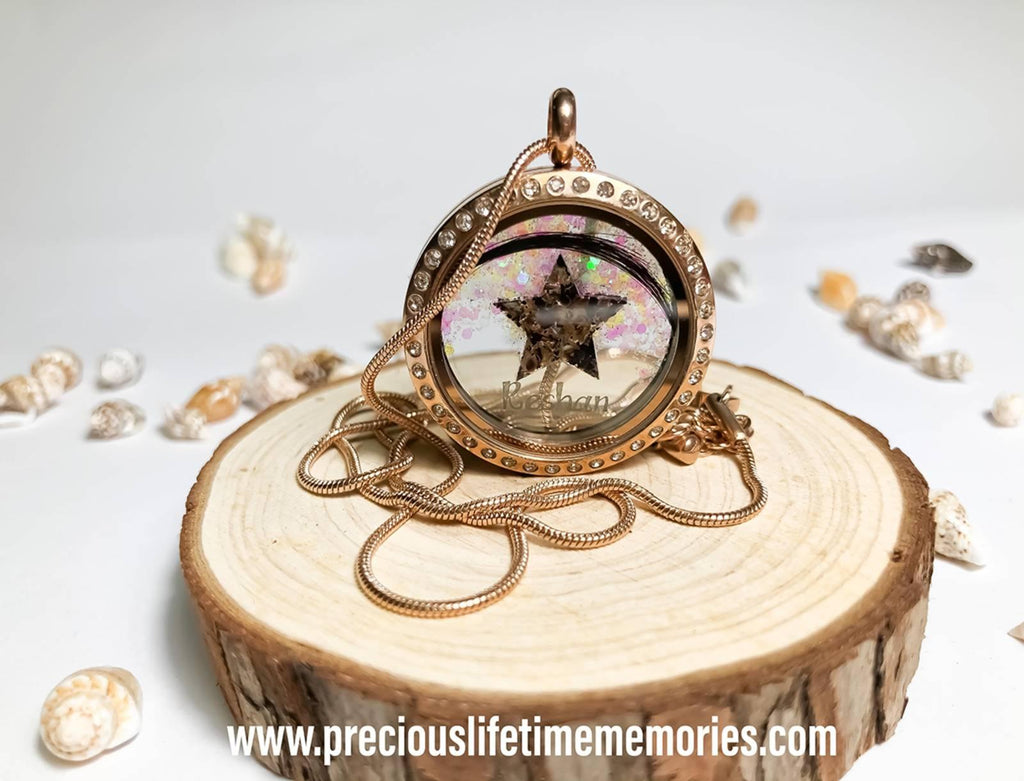 Fairy Dust Umbilical Cord Star Gem Glass Locket
