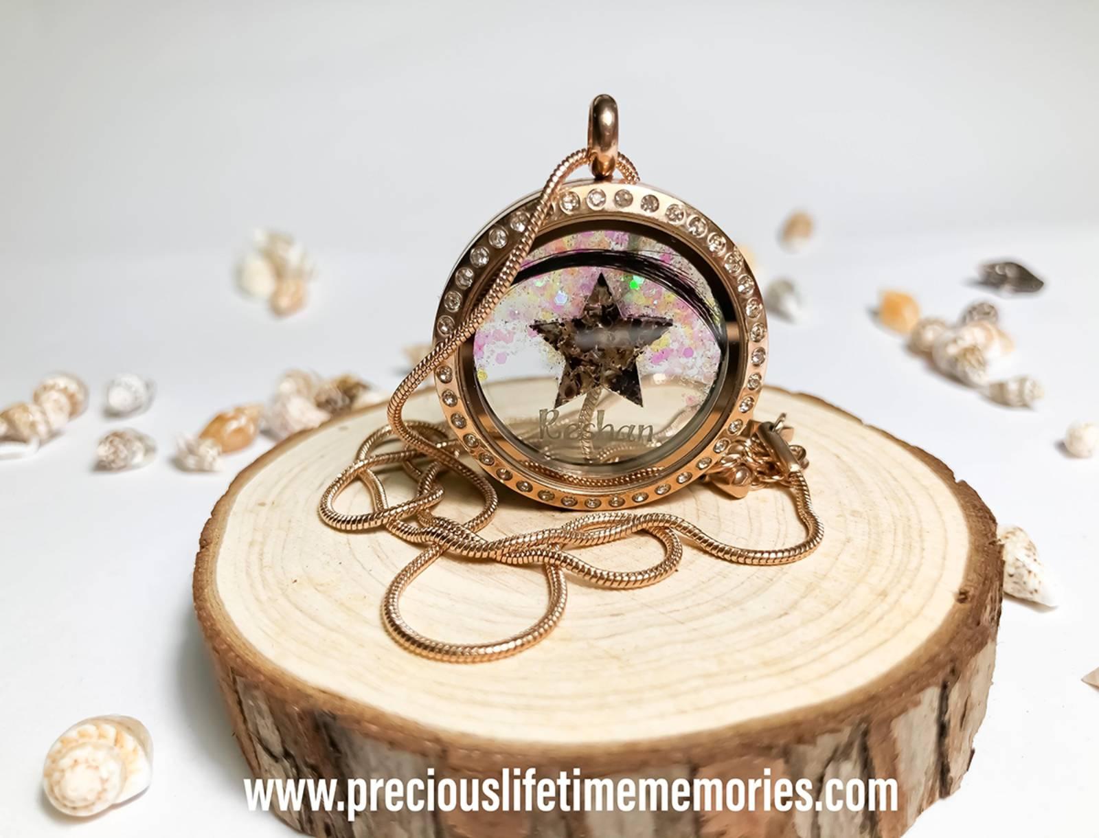 Fairy Dust Umbilical Cord Star Gem Glass Locket