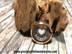 Small Heart Mini Initial Breastmilk Glass Locket