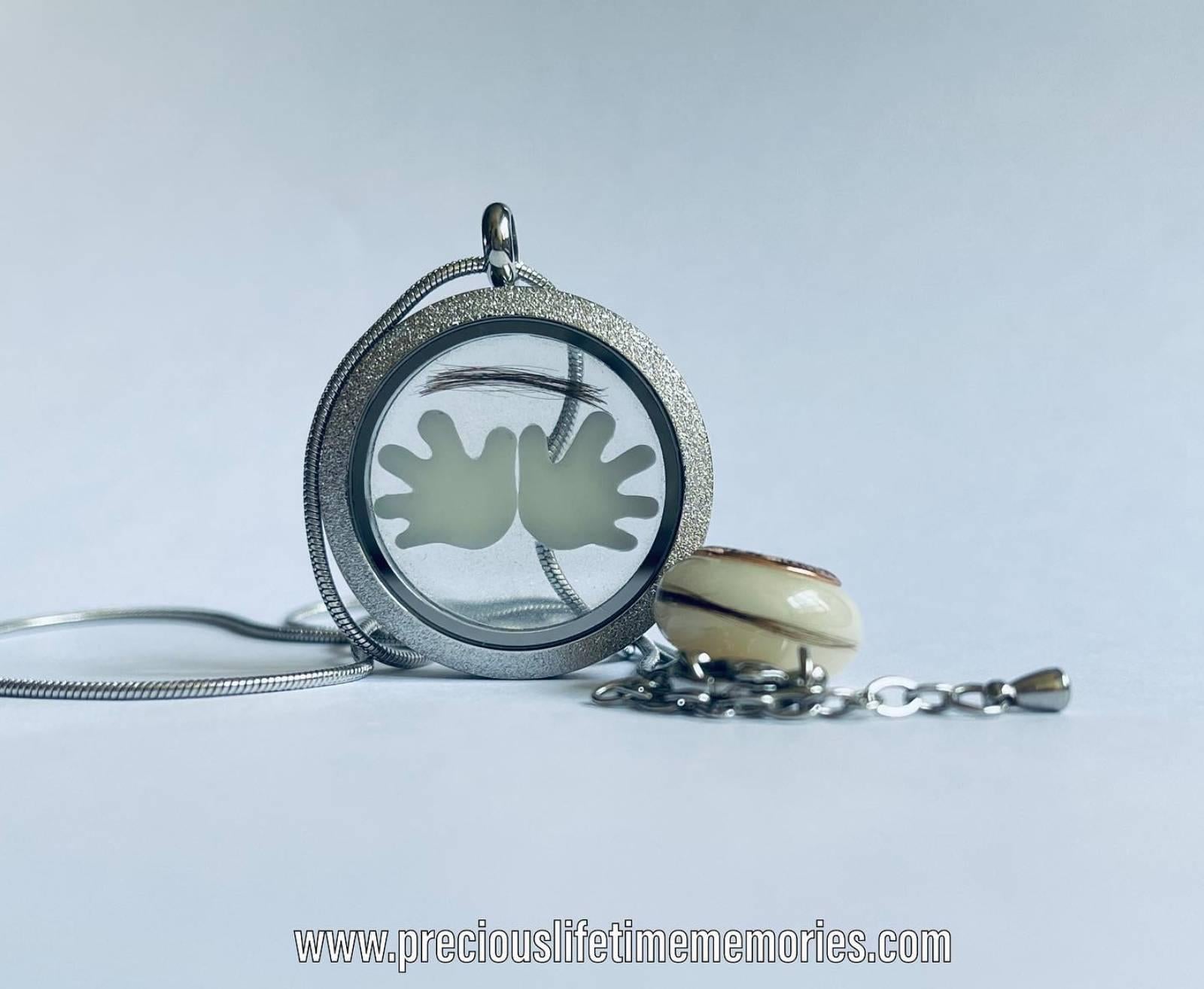 Mighty Hand Breastmilk Gems Glass Locket