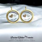 Triple Inclusion Dual Hearts Glass Locket
