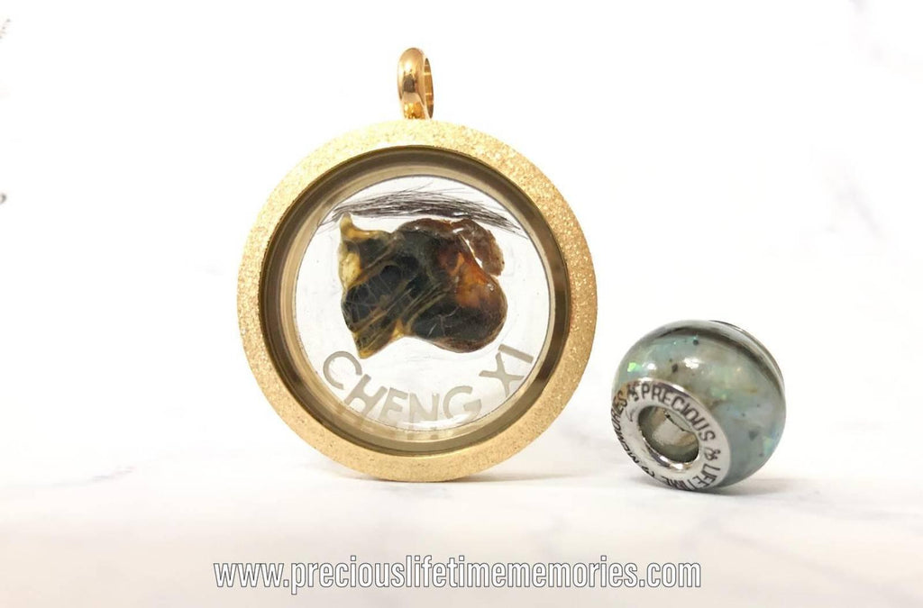 Triple Inclusion Mini Initial Glass Locket
