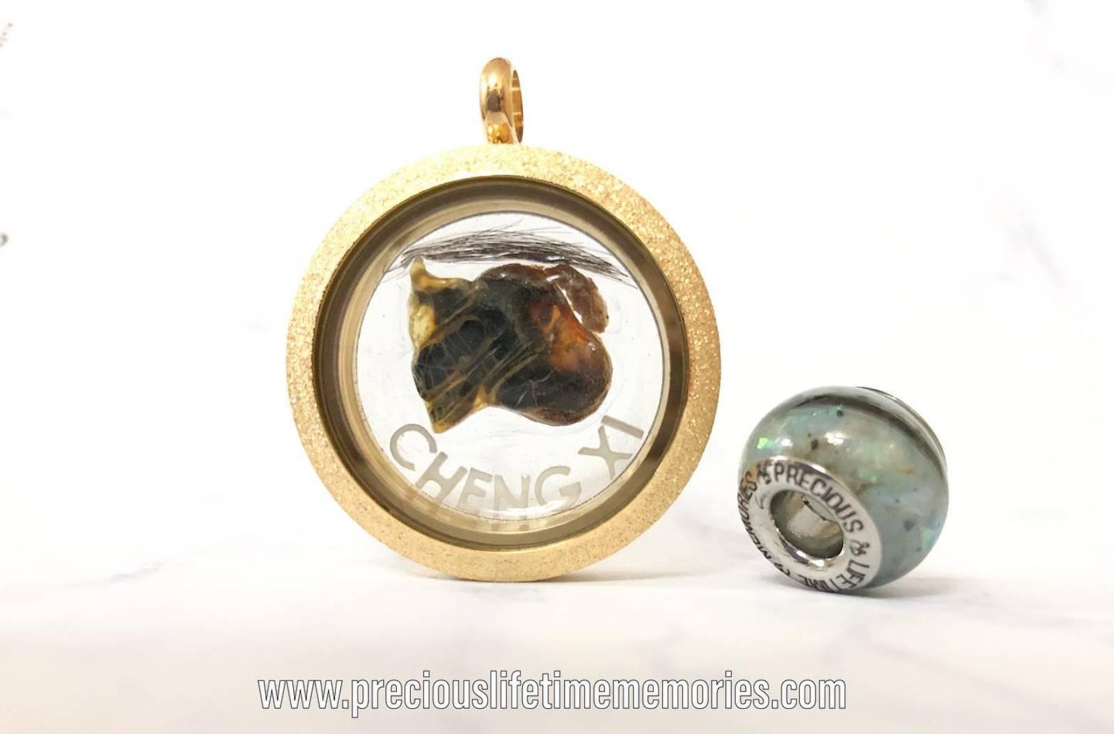 Triple Inclusion Mini Initial Glass Locket