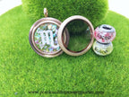 Horoscope Breastmilk Gems Sparkling Flakes Glass Locket