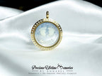 Loyalty Blue Tiny Feet Initial Breastmilk Glass Locket