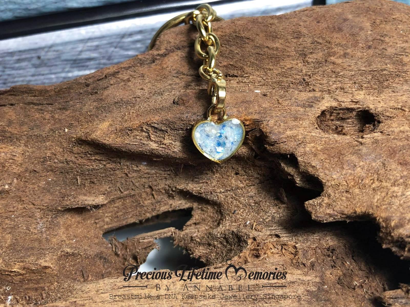 Cremation Classic Ash Heart PM Flakes Pendant/Charm (10mm)