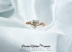 18K Gold Cremation Ashes Princess Heart Ring
