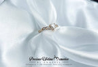 18K Gold Cremation Ashes Princess Heart Ring