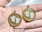 18K Gold Cremation Ashes Big Feet Gems Pendant (25mm)