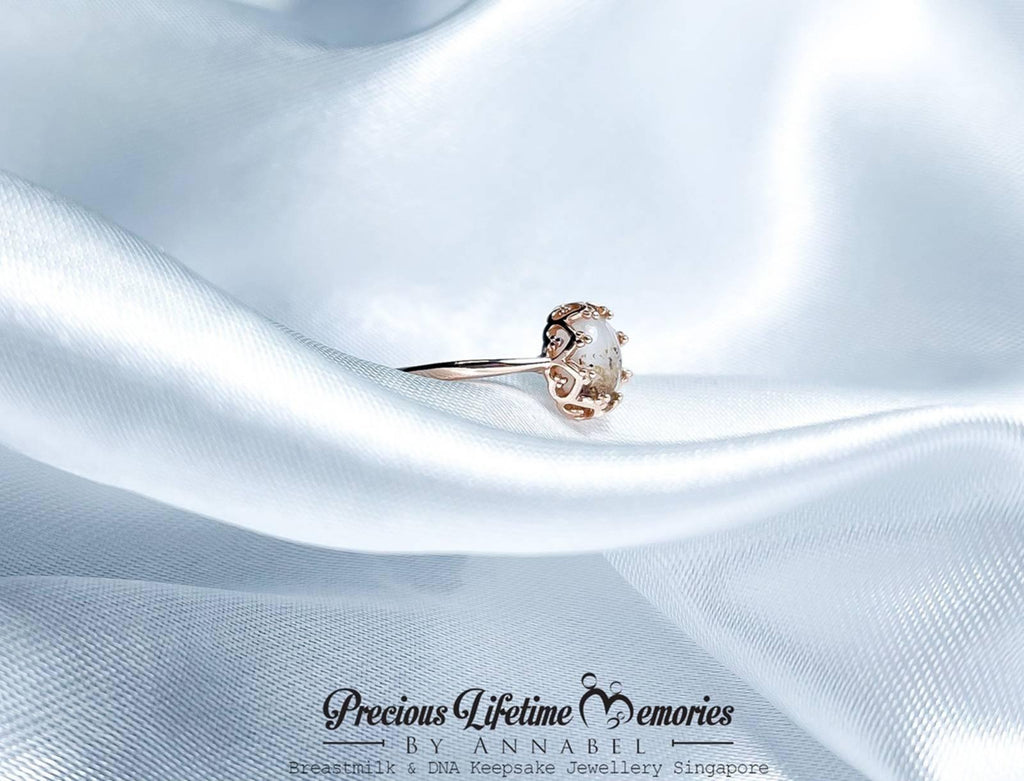 Princess Oval Crown Breastmilk Ring (S925)