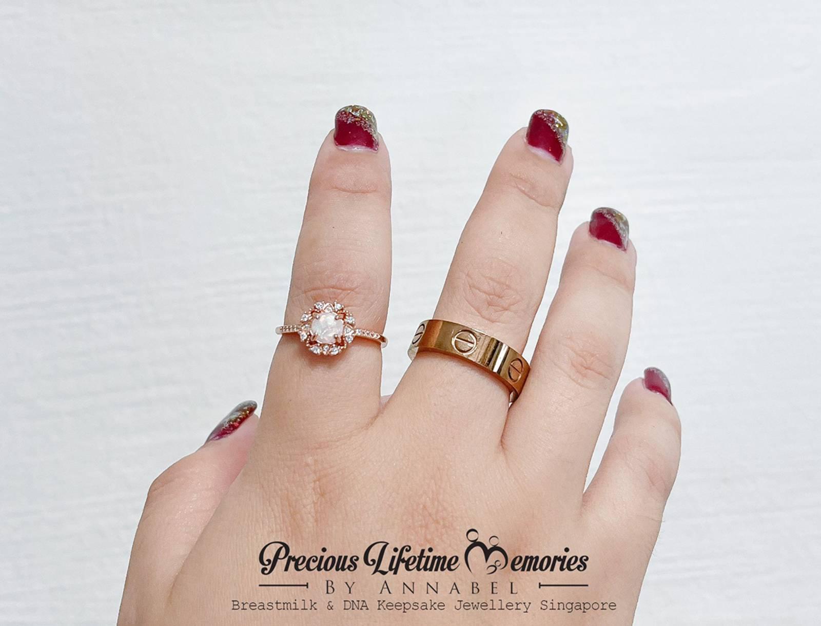 Vintage Sunflower Breastmilk Ring (S925)
