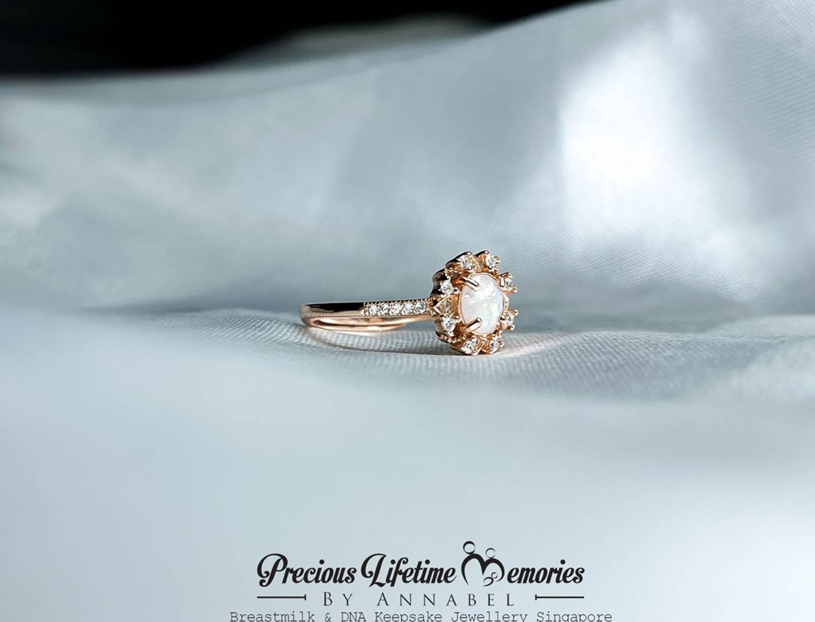 Vintage Sunflower Breastmilk Ring (S925)