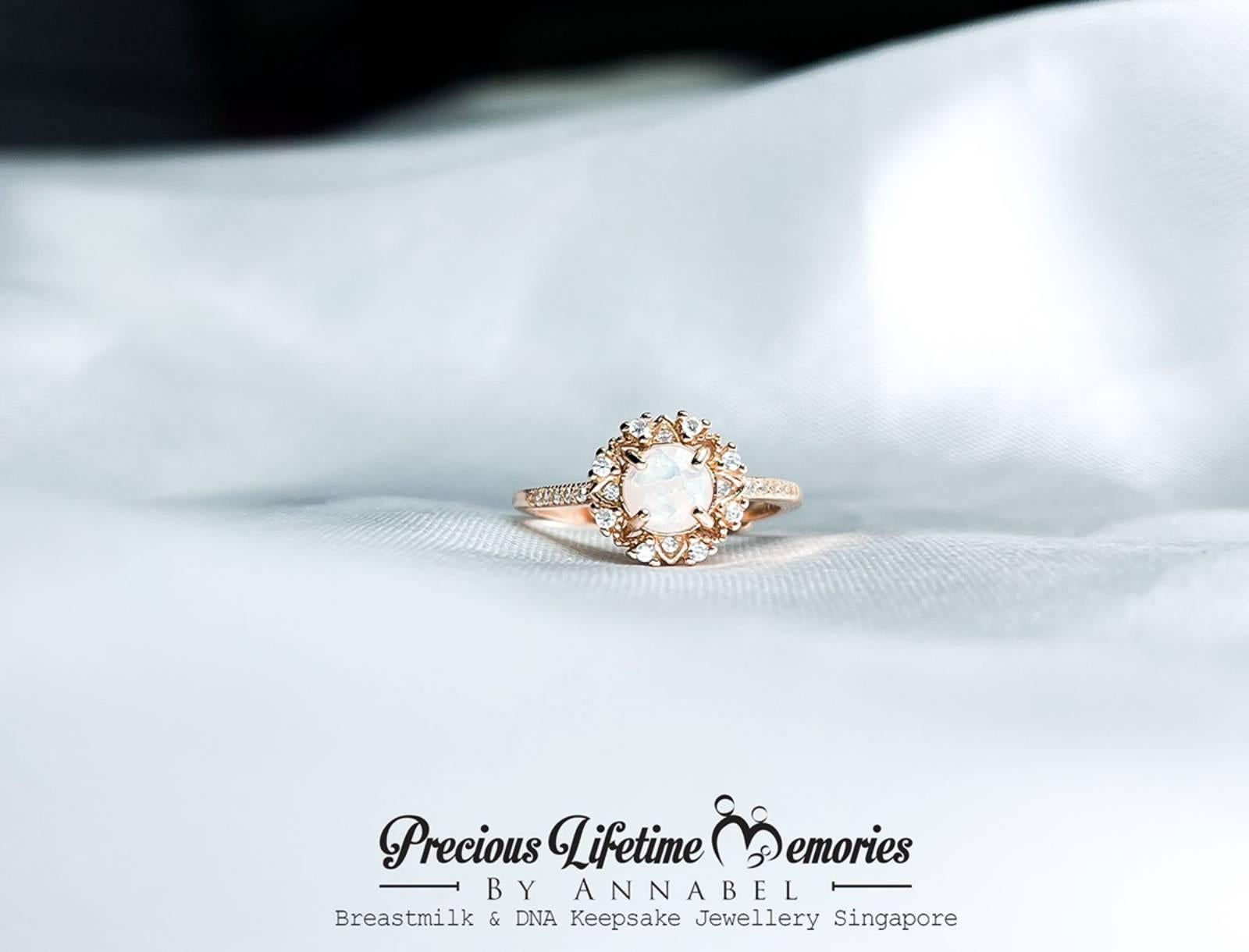 Vintage Sunflower Breastmilk Ring (S925)