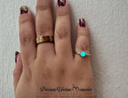 18K Gold Classic Round Glow In Dark Breastmilk Ring