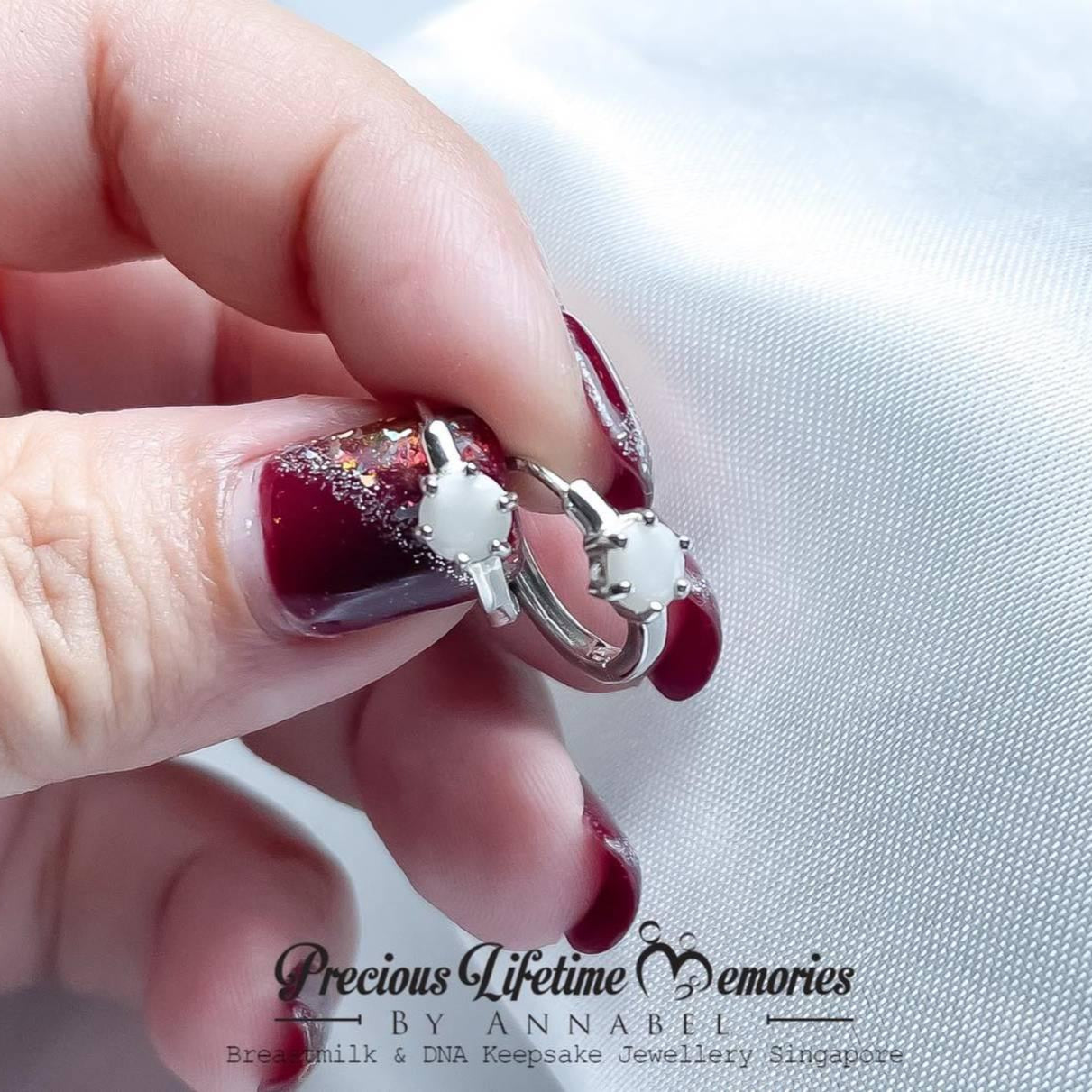 Silver earring breastmilk jewellery singapore