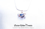 Galaxy Heart Resin Birthstone Breastmilk Necklace (S925)