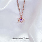 Galaxy Heart Resin Birthstone Breastmilk Necklace (S925)