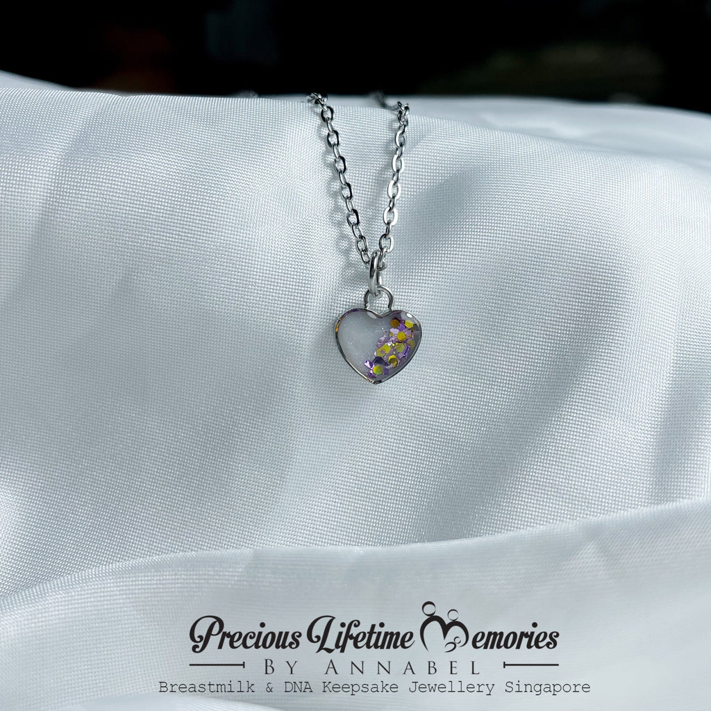 Golden Lilac Breastmilk Heart Pendant/Dangle Charm (10mm)