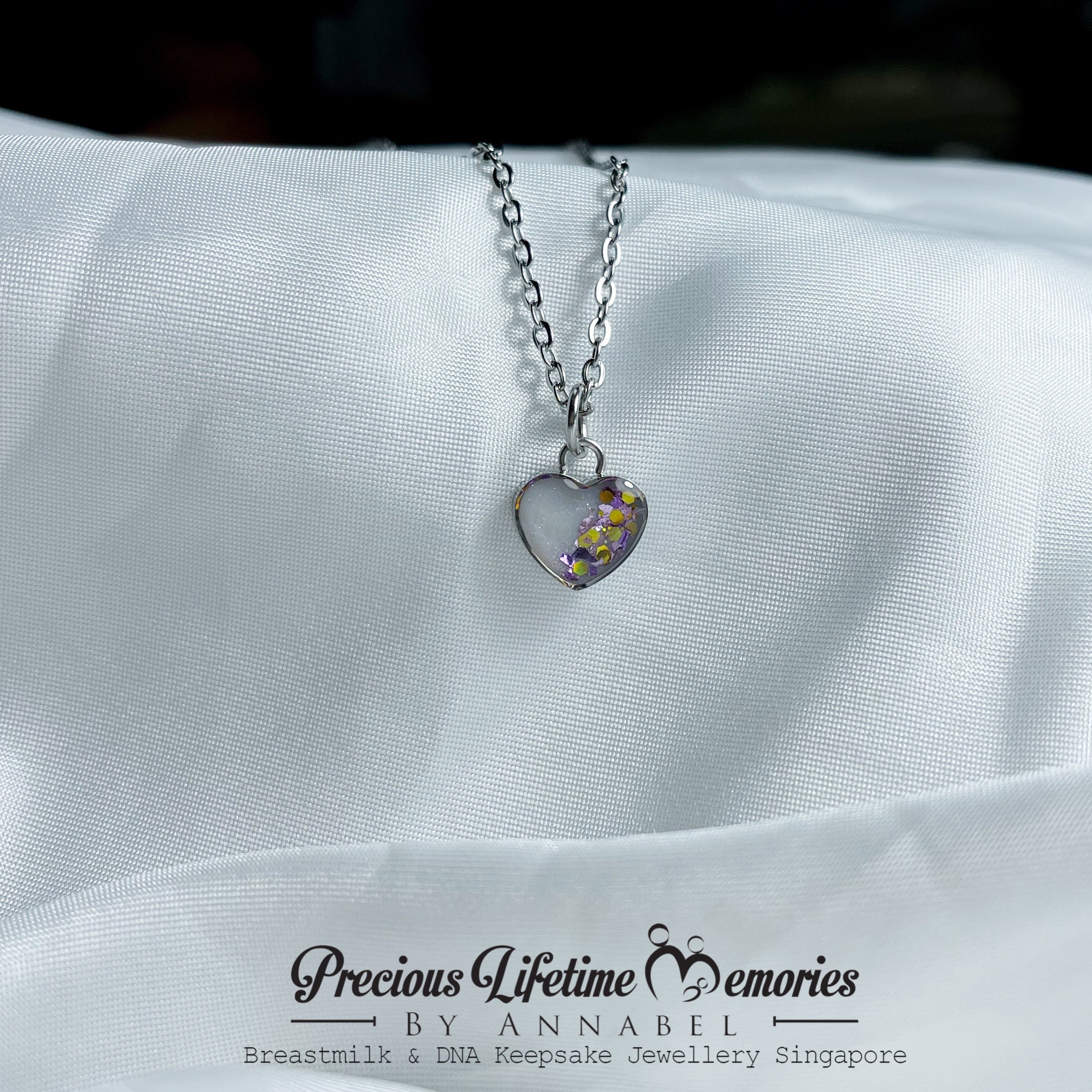 Golden Lilac Breastmilk Heart Pendant/Dangle Charm (10mm)