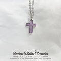 Memorial Ashes Birthstone Resin Cross Necklace