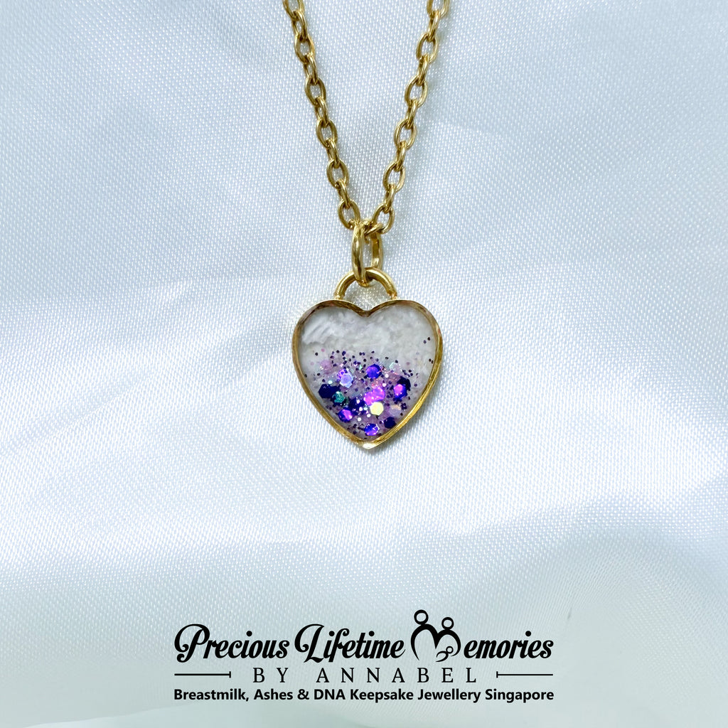 Memorial Cremation Ashes Thistle Heart Necklace (16mm)