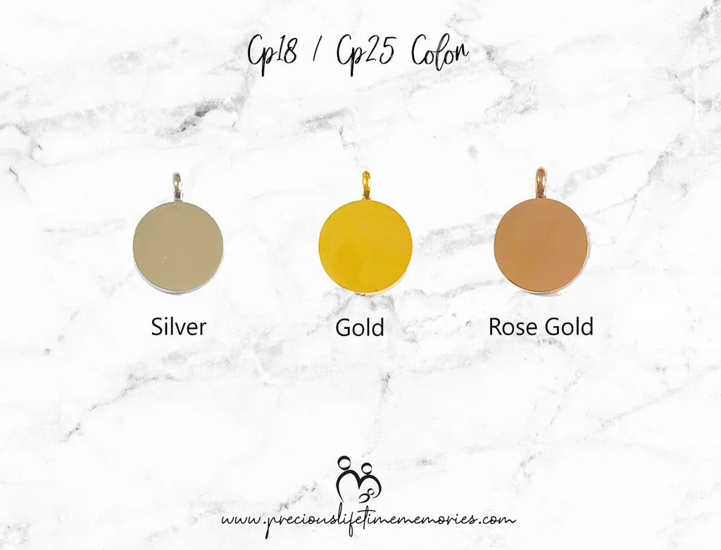 Mighty Hand And Feet Breastmilk Gem Glitters Necklace (25mm)