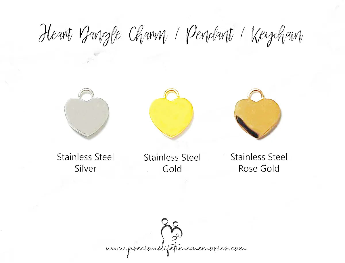 Classic Breastmilk Heart Necklace Pendant