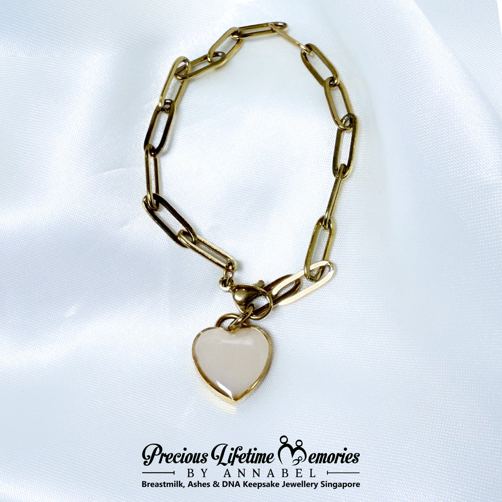 Breastmilk Heart Eternal Link Bracelet (16mm)