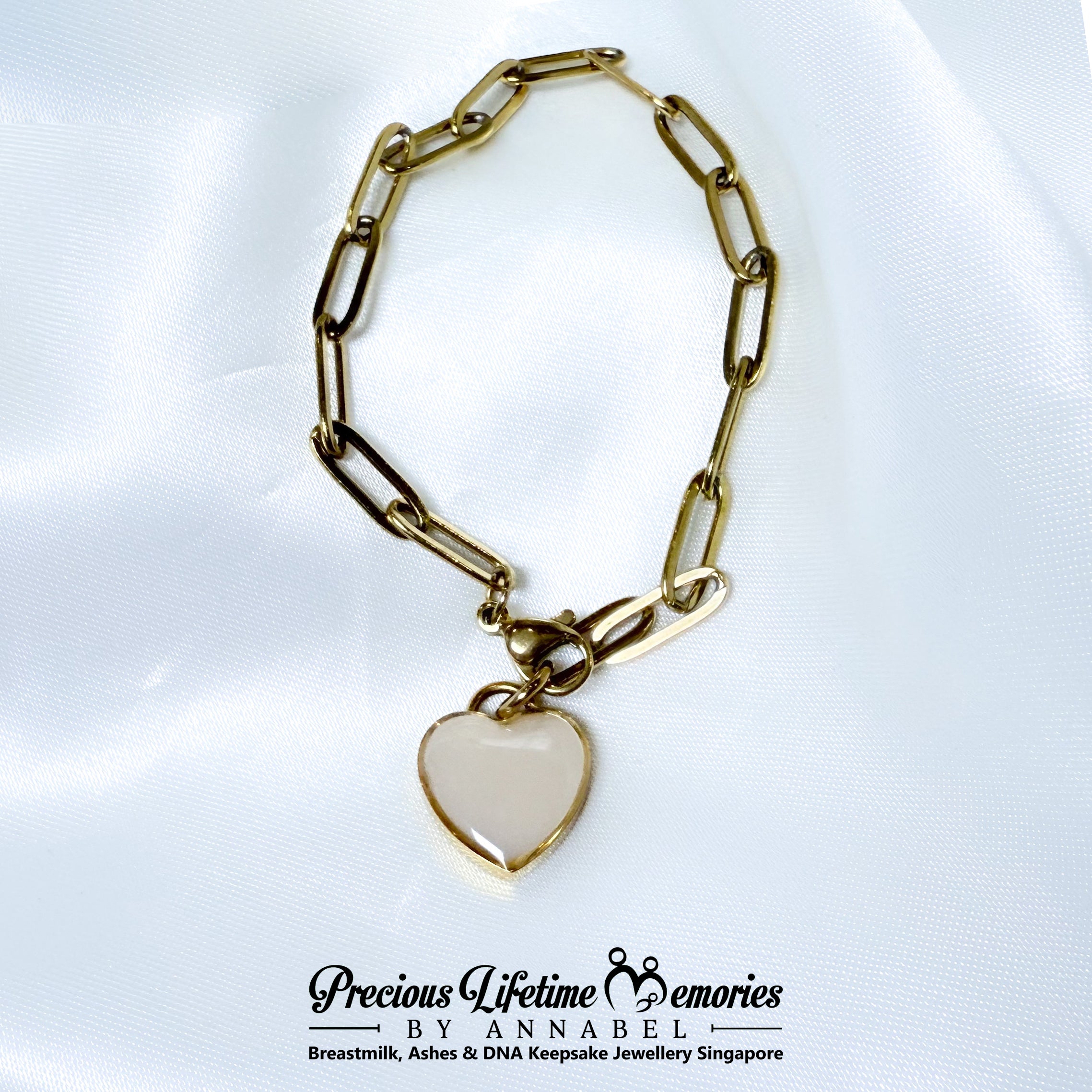 Breastmilk Heart Eternal Link Bracelet (16mm)