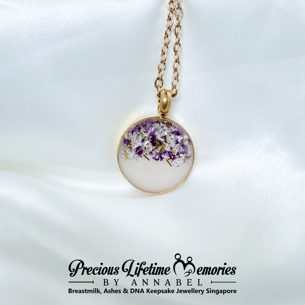 Moonlit Lavender Breastmilk Pendant (18mm)