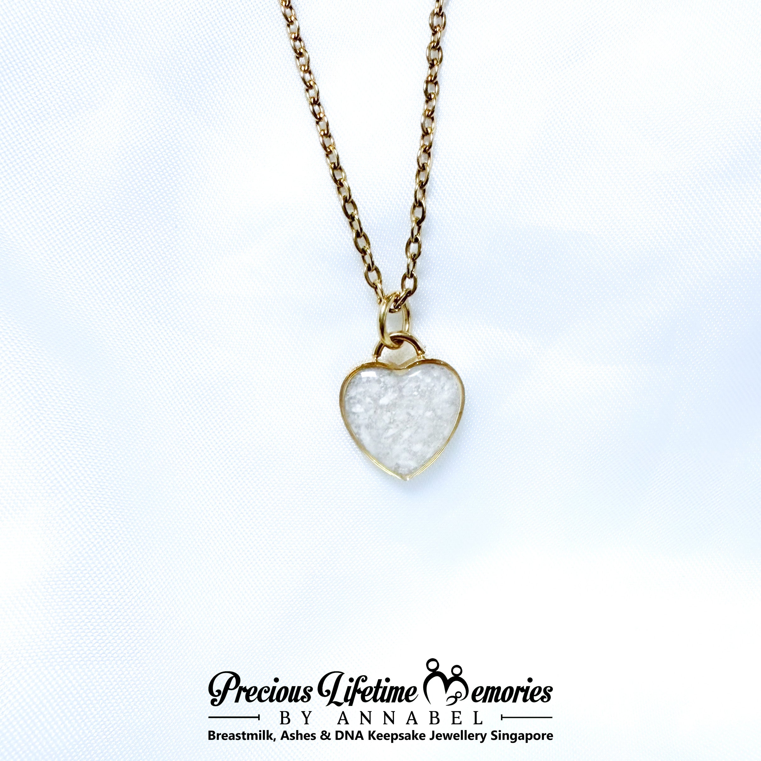 Cremation Ashes Classic Heart Necklace Pendant (16mm)