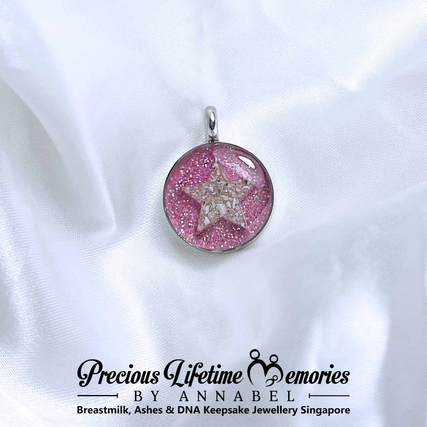 Memorial Ashes Stella Glitter Pendant (18mm)