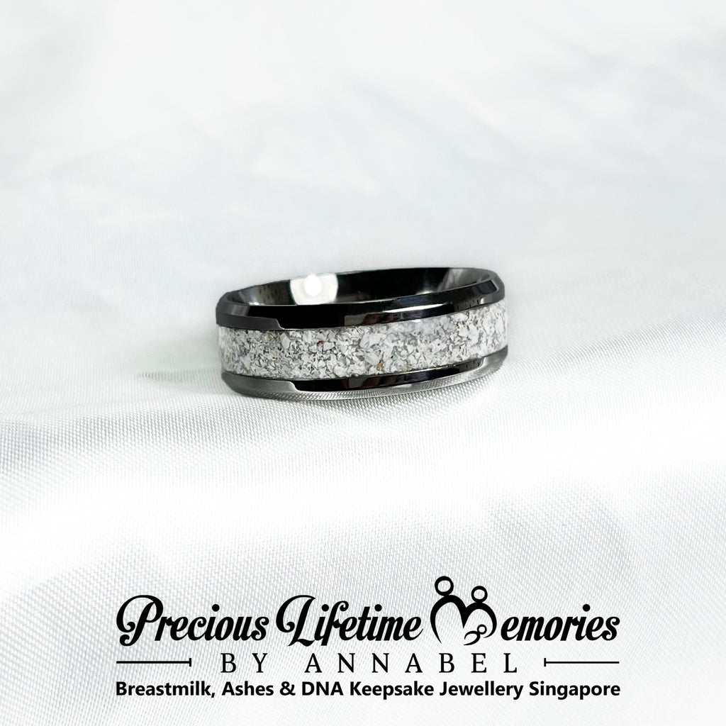 Cremation Classic Ash Stainless Steel Ring