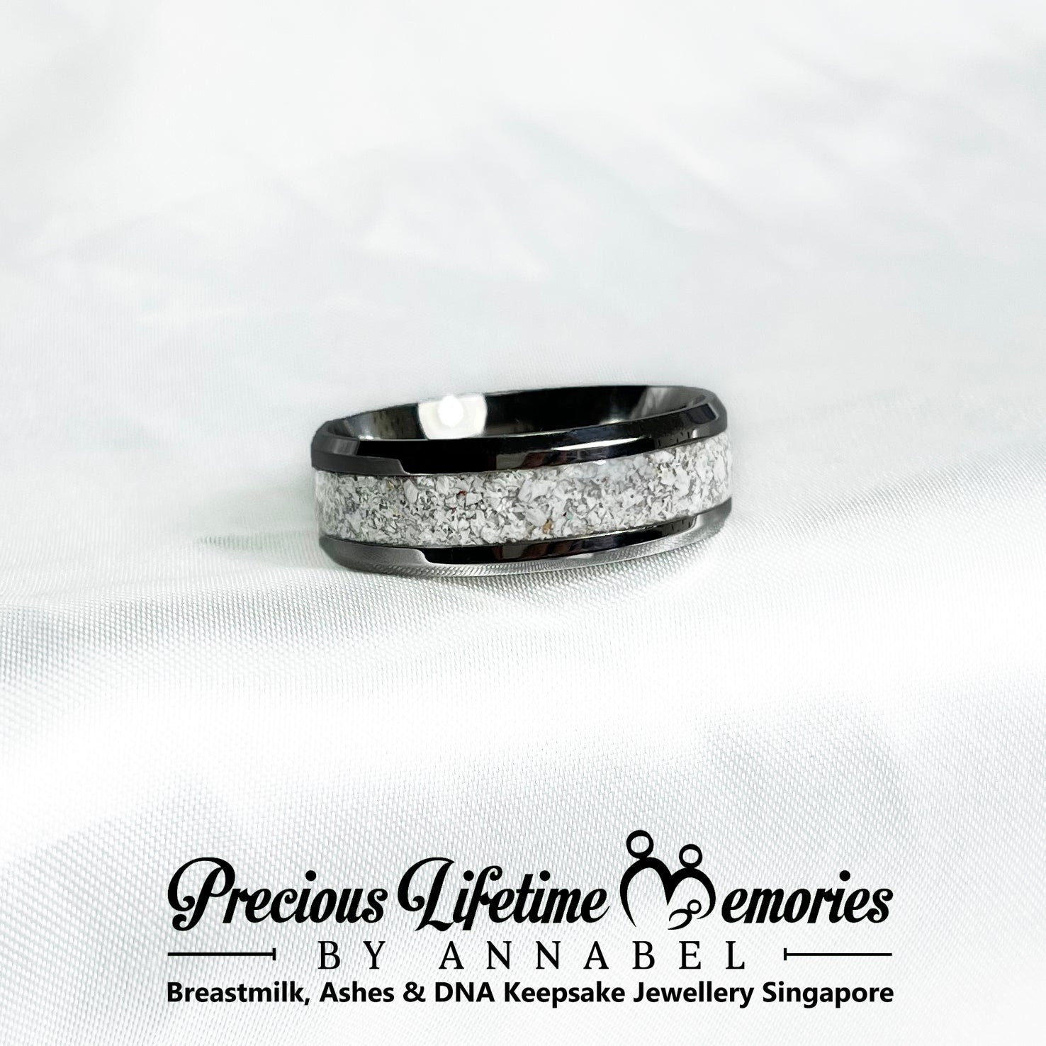 Cremation Classic Ash Stainless Steel Ring