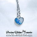 Pets Cremation Classic Heart With Left Sparkling Flakes Pendant (10mm)