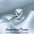 18K Gold Memorial Ash Keepsake Elegant Round Diamond Ring