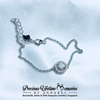 18K Gold Cremation Ash Holo Solitaire Bracelet