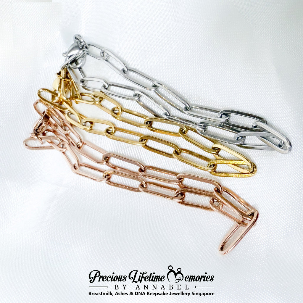 Berry Stardust Breastmilk Heart Eternal Link Bracelet (16mm)