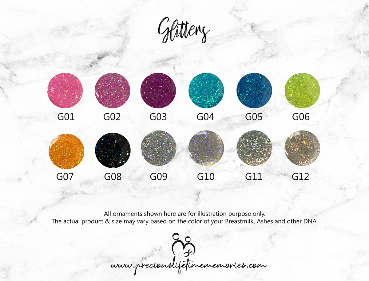 Mighty Hand And Feet Breastmilk Gem Glitters Necklace (25mm)