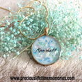 Ocean Shimmer Keepsake – inspired by the blue, iridescent flakes.